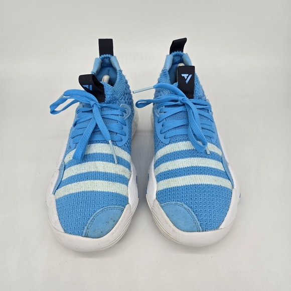#45 adidas Trae Young 2  light blue with white EUC  . Love the knitted look .